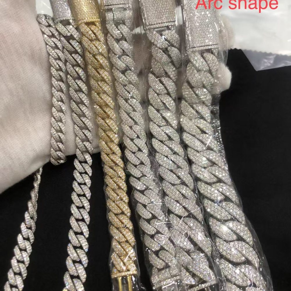 Iced Cuban link chain in sterling silver